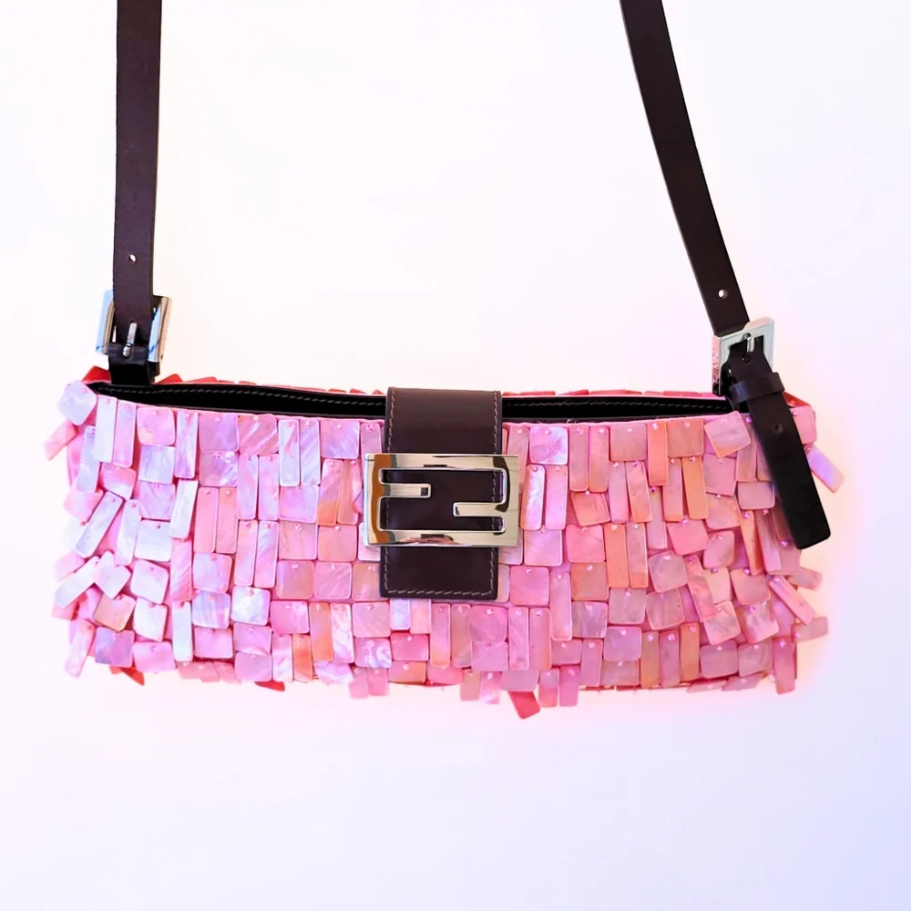 Fendi Pink and Brown Shoulder Bag - Picture 2 of 16